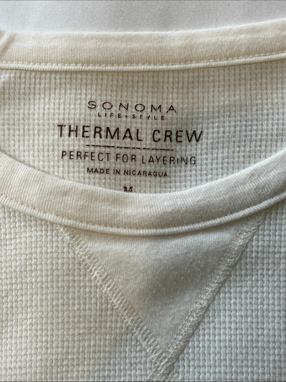 Sonoma Thermal Crew Neck Long Sleeve Shirts- Bundle of 3 (Off-White/Gray/Cream - Picture 5 of 13